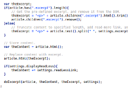 Thumbnail of jQuery Excerpt code